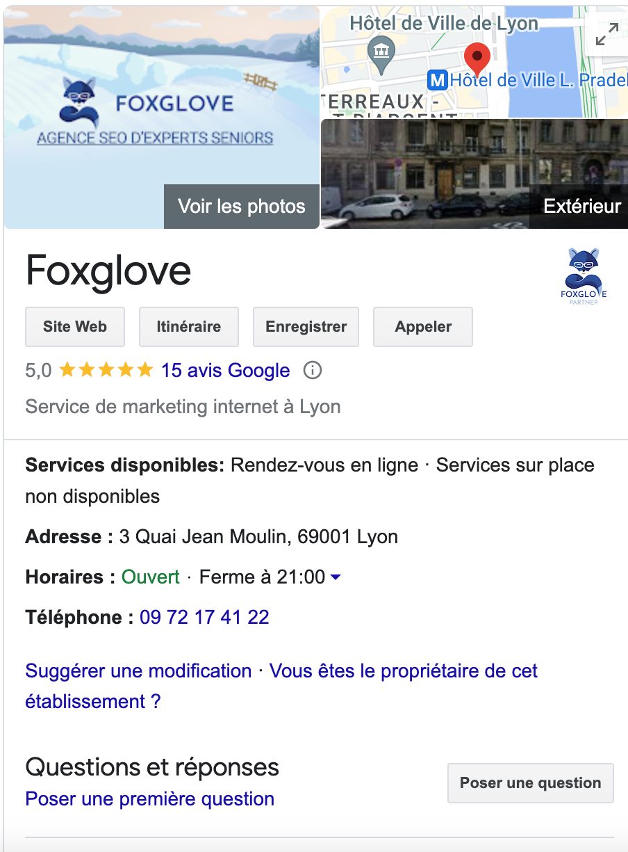 screenshot google my business foxglove