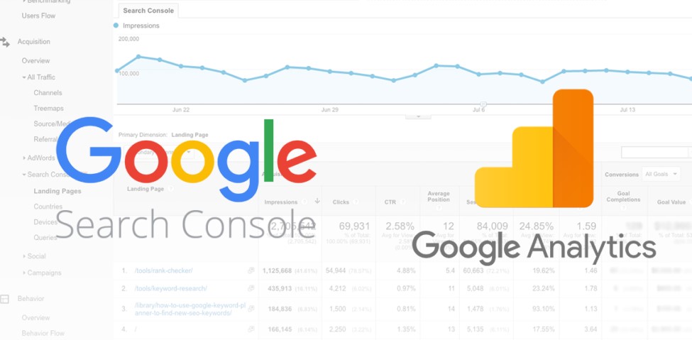 illustration google search console disponible pour google analytics