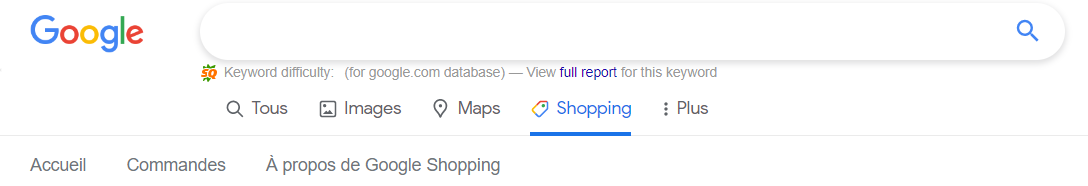 onglet shopping google