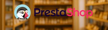 Logo Prestashop devant les rayons d'une boutique