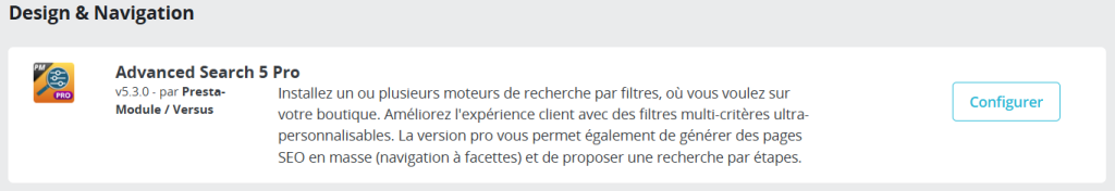 Module Advanced Search 5 Pro pour la navigation à facettes sur PrestaShop